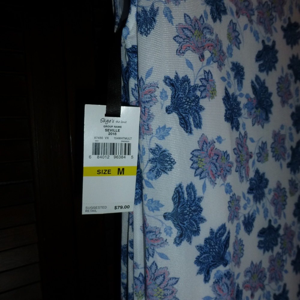 Skye's The LImit White & Blue Sleeveless Floral Dress, Knee Length, M, Nwt - Picture 6 of 8